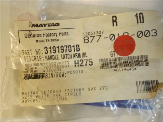 Maytag Amana Stove 31919701B Handle, Latch Arm (black) NEW IN BOX Maytag Amana Stove 31919701B Handle, Latch Arm (black) NEW IN BOX